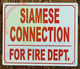 HPD SIAMESE CONNECTION FIRE DEPT SIGN