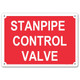 HPD STANDPIPE CONTROL VALVE SIGN