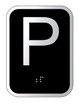 Elevator floor number P sign- Elevator Jamb Plate P ( 3x4, cast Iron, Black, Double sided tape)