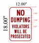 Sign No Dumping Violators Will Be Prosecuted