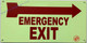 Photoluminescent EMERGENCY EXIT WITH ARROW Right Signage