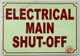 Photoluminescent ELECTRICAL MAIN SHUT-OFF Signage