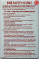 DOOR HPD NYC "FIRE SAFETY NOTICE"-NON FIRE PROOF BUILDING Signage