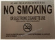 HPD Sign NYC NO SMOKING OR ELECTRONIC CIGARETTES