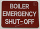 FD Sign Boiler Emergency Shut-Off Sticker