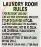 LAUNDRY ROOM RULES Signage