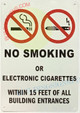 FD Sign NO Smoking OR Electronic Cigarettes Within 15 FEET