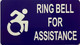 RING BELL FOR ASSISTANCE Decal Sticker Sign