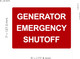 Sign GENERATOR EMERGENCY STOP Decal/STICKER