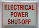 ELECTRICAL POWER SHUT OFF Decal/STICKER Signage