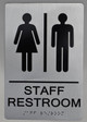 Signage  RESTROOM  Tactile Graphics Grade 2 Braille Text with raised letters