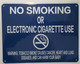 NYC Smoke Free Act  Signage"No Smoking or Electric Cigarette Use" + Warning