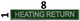 Set of 5 PCS - Pipe Marking- Heating Return Sign