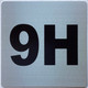 Apartment number 9H signage