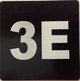 Apartment number 3E signage