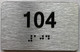 apt number sign silver 104