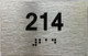apt number sign silver 214