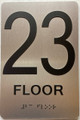 ada Floor number sign silver