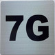 Signage Apartment number 7G  - UNIT NUMBER 7G  (SILVER, DOUBLE SIDED TAPE) -Broadway Line