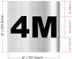 Sign Apartment number 4M  - UNIT NUMBER 4M  (SILVER, DOUBLE SIDED TAPE) -Broadway Line