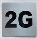 Signage Apartment number 2G  - UNIT NUMBER 2G  (SILVER, DOUBLE SIDED TAPE) -Broadway Line