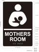 Signage MOTHERS ROOM  Raised letters & Grade 2 Braille - Includes Red Adhesive pad for Easy Installation ( BLACK Color, Tacticle , Aluminium) - The Sensation line