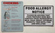 Sign Resturant Choking Magnet + Food Allergy Magnet/