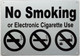 Sign NYC No smoking or electronic cigarette use