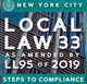 NYC Local Law 33/95 Update – Energy Efficiency poster