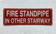 HPD FIRE STANDPIPE IN OTHER STAIRWAY SIGN