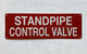 STANDPIPE CONTOL VALVE COMPLIANCE SIGN