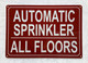 AUTOMATIC SPRINKLER ALL FLOORS SAFETY SIGN