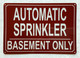 HPD AUTOMATIC SPRINKLER IN BASEMENT ONLY SIGN