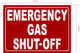 FD EMERGENCY GAS SHUT OFF SIGN