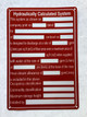 NYC FIRE SPRINKLER HYDRAULICLLY CALCULATED SYSTEM SIGN
