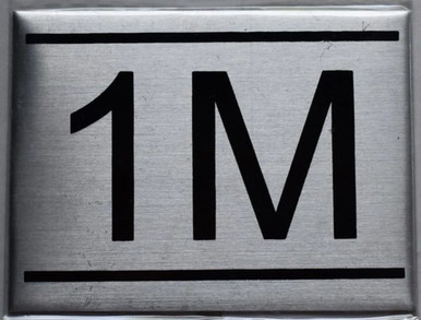 APARTMENT NUMBER SIGN - 1M -BRUSHED ALUMINUM