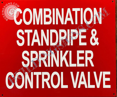 Combination Standpipe and Sprinkler Control Valve Sign