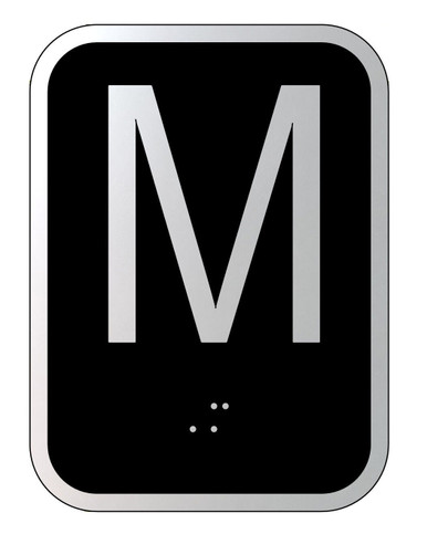 M Sign Horizontal Elevator floor number M sign - Elevator Jamb Plate M Sign