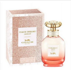 Coach Dreams Sunset is a fresh floral-and-woody, free-spirited fragrance inspired by the golden hours of dusk when possibilities are always on the horizon. It opens with fruity notes of pear and bergamot, revealing a heart of jasmine flowers before drying down to warm Tonka bean and vanilla base note.

Top Note: Pear

Middle Note: Jasmine

Bottom Note: Tonka Bean

COACH DREAMS SUNSET EAU DE PARFUM 1.3oz