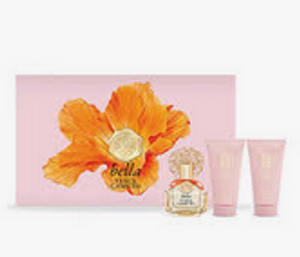 Vibrantly warm and sensually intoxicating, this sparkling floral fruity fragrance captures the seduction of beauty.
Top Fragrance Notes: Italian bergamot, peach nectar, pear and lemon ice.
Middle Fragrance Notes: strawberry flower, nectarine blossoms, jasmine water.
Bottom Fragrance Notes: solar musk, white amber, sandalwood, blonde woods, caramelized wood.
Set contents: 3.4 fl oz Eau de Parfum spray; 2.5 oz shower gel; 2.5 oz body lotion VINCE CAMUTO Bella Eau de Parfum 3-Piece Set Vibrantly warm and sensually intoxicating, this sparkling floral fruity fragrance captures the seduction of beauty.
Top Fragrance Notes: Italian bergamot, peach nectar, pear and lemon ice.
Middle Fragrance Notes: strawberry flower, nectarine blossoms, jasmine water.
Bottom Fragrance Notes: solar musk, white amber, sandalwood, blonde woods, caramelized wood.
Set contents: 3.4 fl oz Eau de Parfum spray; 2.5 oz shower gel; 2.5 oz body lotion VINCE CAMUTO Bella Eau de Parfum 3-Piece Set