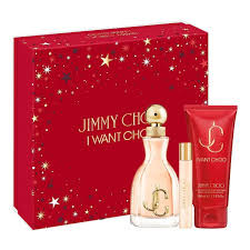 Experience a sense of desirability, confidence and glamour with the new Jimmy Choo fragrance for women. I Want Choo Eau de Parfum is a sparkling floral oriental fragrance infused with velvet peach and vanilla that gives way to a floral inflection of jasmine and red spider lily. The I Want Choo woman is a decision maker with a feel-good spirit who is here to have fun. I Want Choo, the perfect accessory for a modern and glamorous woman.

3PC Jimmy Choo I Want Choo Luxury Set, Eau de Parfum

-3.3oz Eau de Parfum

3.3oz Body Lotion

-.25oz Mini Eau de Parfum