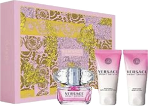 Versace Bright Crystal 3 Pc. Gift Set ( Eau De Toilette Spray 1.7 Oz + Perfumed Body Lotion 1.7 Oz + Bath & Shower Gel 1.7 Oz ) for Women by Gianni Versace.

Versace Bright Crystal is a fresh, vibrant, clear, rich blend of refreshing floral fragrance including peony, magnolia, and lotus flower, warmed with notes of musk and amber. A perfect scent for the woman who has strength and confidence, glamour and a touch of sensuality, attraction and seduction with bold attitude. Design of boxes may differ