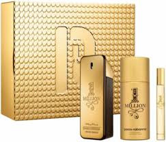 In August of 2008, Paco Rabanne drafted a metallic gold that would pronounce its iconic bottle. 1 Million for men, a renowned evening fragrance, captures the essence of warmth and spice.

Top notes: Mint, Grapefruit, and Mandarin Orange are upheld by Cinnamon and Rose. 

Base notes: Amber and a wild Indian Patchouli are infused with woody notes.

GIFT SET - 3.4OZ EDT + 5.1OZ DEODORANT SPRAY + 0.34OZ EDT

1 Million 3pc Gift Set by Paco Rabanne