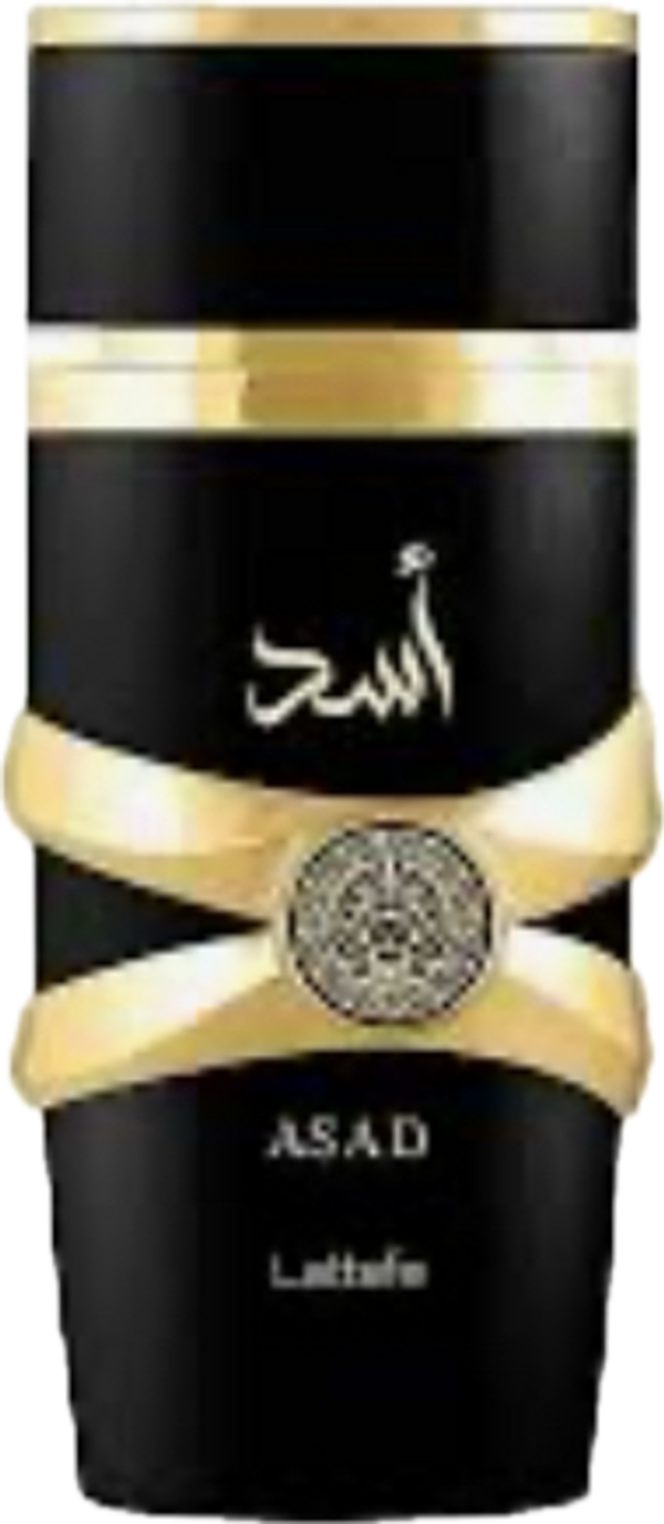 LATTAFA ASAD 3.4 EAU DE PARFUM SPRAY FOR MEN

Asad was launched in 2021. Top notes are Black Pepper, Pineapple and Tobacco; middle notes are Patchouli, Coffee and Iris; base notes are Vanilla, Amber, Dry Wood, Benzoin and Labdanum.