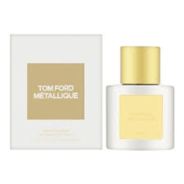 What It Is: Forged with elegant brilliance, Tom Ford Metallique mesmerizes its admirers with a pulsating flash of modern, resolute femininity - willful, luminous and in full bloom.

Fragrance Description: A high-shine armor of addictive aldehydes envelop its reverberating core of sensuous white flowers, like a metal Venus in fleurs. Like an armored embroidered dress, the metallic sheath of lighter-than-air aldehydes opens the scent like a second skin, the collision of crisp vert de bergamote and pink peppercorn further steeling the insatiability of the first impression. Beneath its cool veneer, Metallique's floral heart is amplified by juxtaposing delicate white blossoms of aubepine and muguet with the narcotic-like nectar of heliotrope. An aura of ambrette seed imparts warmth with woody inflections of Peru balsam.

The soft scent of vanilla and creamy sandalwood layer an addictive, contrasting finish that further drives the metallic suiting of the open.

Scent Type: Powdery Floral

Key Fragrance Notes: Pink Peppercorn Oil Orpur¨ Vert de Bergamote Orpur¨ Aubepine Heliotrope Accord Ambrette Seed Peru Balsam

Tom Ford Metallique, Eau de Parfum 1.7oz