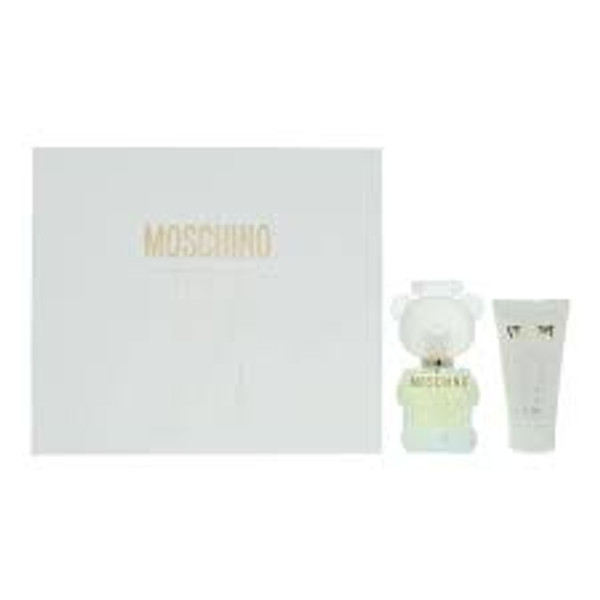 The sparking Mandarin orange and granny smith apple accompany delicate floral notes of magnolia revealing a fresh joyful scent. Elegant jasmine are enhanced by velvety tones of peony, amber wood, sandalwood and musk adds radiance and softness.

2pc Moschino Toy 2 Gift Set, Eau de Parfum