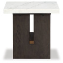 Burkhaus - White / Dark Brown - Rectangular End Table