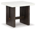 Burkhaus - White / Dark Brown - Rectangular End Table