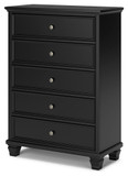 Lanolee - Five Drawer Chest - Black