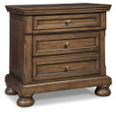 Flynnter - Medium Brown - Two Drawer Night Stand
